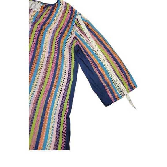 KAS New York Anthropologie Swimsuit Swim Cover Up Rainbow Color Loose Knit L - Picture 11 of 13
